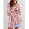 imageCicy Bell Womens Oversized Striped Button Down Shirts Boyfriend Long Sleeve Collared Work BlousesRed