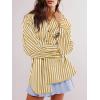 imageCicy Bell Womens Oversized Striped Button Down Shirts Boyfriend Long Sleeve Collared Work BlousesYellow