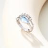 imageCicy Bell Womens Platinum Plated Moonstone Cubic Zirconia Delicate Eternity Cut Teardrop Texture Rings for Gifts Size 69White Gold