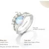 imageCicy Bell Womens Platinum Plated Moonstone Cubic Zirconia Delicate Eternity Cut Teardrop Texture Rings for Gifts Size 69White Gold