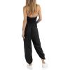 imageCicy Bell Womens Sexy Halter Jumpsuits Casual Deep V Nevk Beach Jogger Long Pants RompersBlack