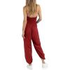 imageCicy Bell Womens Sexy Halter Jumpsuits Casual Deep V Nevk Beach Jogger Long Pants RompersBurgundy
