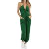 imageCicy Bell Womens Sexy Halter Jumpsuits Casual Deep V Nevk Beach Jogger Long Pants RompersGreen