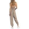 imageCicy Bell Womens Sexy Halter Jumpsuits Casual Deep V Nevk Beach Jogger Long Pants RompersKhaki