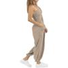 imageCicy Bell Womens Sexy Halter Jumpsuits Casual Deep V Nevk Beach Jogger Long Pants RompersKhaki