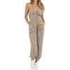 imageCicy Bell Womens Sexy Halter Jumpsuits Casual Deep V Nevk Beach Jogger Long Pants RompersKhaki