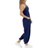 imageCicy Bell Womens Sexy Halter Jumpsuits Casual Deep V Nevk Beach Jogger Long Pants RompersNavy1