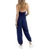 imageCicy Bell Womens Sexy Halter Jumpsuits Casual Deep V Nevk Beach Jogger Long Pants RompersNavy1