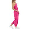 imageCicy Bell Womens Sexy Halter Jumpsuits Casual Deep V Nevk Beach Jogger Long Pants RompersRose Red