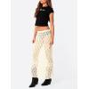 imageCicy Bell Womens Sheer Lace Maxi Skirt Summer Beach Coverups Casual Streetwear Long Y2K SkirtsBeige