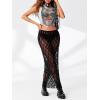 imageCicy Bell Womens Sheer Lace Maxi Skirt Summer Beach Coverups Casual Streetwear Long Y2K SkirtsBlack