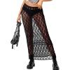 imageCicy Bell Womens Sheer Lace Maxi Skirt Summer Beach Coverups Casual Streetwear Long Y2K SkirtsBlack