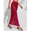 imageCicy Bell Womens Sheer Lace Maxi Skirt Summer Beach Coverups Casual Streetwear Long Y2K SkirtsRed