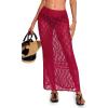 imageCicy Bell Womens Sheer Lace Maxi Skirt Summer Beach Coverups Casual Streetwear Long Y2K SkirtsRed