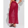 imageCicy Bell Womens Sheer Lace Maxi Skirt Summer Beach Coverups Casual Streetwear Long Y2K SkirtsRed