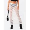 imageCicy Bell Womens Sheer Lace Maxi Skirt Summer Beach Coverups Casual Streetwear Long Y2K SkirtsWhite