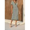 imageCicy Bell Womens Short Sleeve Midi Dress Crochet Knit Hollow Out Striped Rickrack Summer Sweater DressesArmy Green