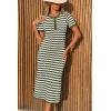 imageCicy Bell Womens Short Sleeve Midi Dress Crochet Knit Hollow Out Striped Rickrack Summer Sweater DressesArmy Green