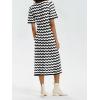 imageCicy Bell Womens Short Sleeve Midi Dress Crochet Knit Hollow Out Striped Rickrack Summer Sweater DressesBlack