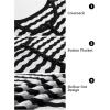 imageCicy Bell Womens Short Sleeve Midi Dress Crochet Knit Hollow Out Striped Rickrack Summer Sweater DressesBlack