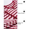 imageCicy Bell Womens Short Sleeve Midi Dress Crochet Knit Hollow Out Striped Rickrack Summer Sweater DressesRed