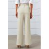 imageCicy Bell Womens Side Split Dress Pants Elastic High Waisted Wide Leg Business Casual Trousers with PocketsBeige