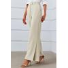 imageCicy Bell Womens Side Split Dress Pants Elastic High Waisted Wide Leg Business Casual Trousers with PocketsBeige
