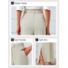 imageCicy Bell Womens Side Split Dress Pants Elastic High Waisted Wide Leg Business Casual Trousers with PocketsBeige