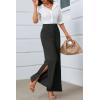 imageCicy Bell Womens Side Split Dress Pants Elastic High Waisted Wide Leg Business Casual Trousers with PocketsBlack