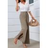 imageCicy Bell Womens Side Split Dress Pants Elastic High Waisted Wide Leg Business Casual Trousers with PocketsBrown