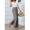 imageCicy Bell Womens Side Split Dress Pants Elastic High Waisted Wide Leg Business Casual Trousers with PocketsDark Grey