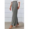 imageCicy Bell Womens Side Split Dress Pants Elastic High Waisted Wide Leg Business Casual Trousers with PocketsDark Grey