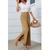 imageCicy Bell Womens Side Split Dress Pants Elastic High Waisted Wide Leg Business Casual Trousers with PocketsKhaki