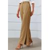 imageCicy Bell Womens Side Split Dress Pants Elastic High Waisted Wide Leg Business Casual Trousers with PocketsKhaki