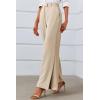 imageCicy Bell Womens Side Split Dress Pants Elastic High Waisted Wide Leg Business Casual Trousers with PocketsLight Khaki