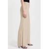 imageCicy Bell Womens Side Split Dress Pants Elastic High Waisted Wide Leg Business Casual Trousers with PocketsLight Khaki