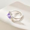 imageCicy Bell Womens Silver Plated Triangles Purple Cubic Zirconia Romantic Stackable Statement Rings for GiftsSilver
