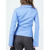 imageCicy Bell Womens Striped Button Down Shirts Flare Long Sleeve Collared V Neck Business Work Office Blouse TopsBlue