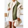 imageCicy Bell Womens Suede Sherpa Vest Faux Fur Shearling Jacket Oversized Cap Sleeve Button Down Winter CoatsArmy Green