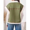 imageCicy Bell Womens Suede Sherpa Vest Faux Fur Shearling Jacket Oversized Cap Sleeve Button Down Winter CoatsArmy Green