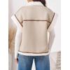 imageCicy Bell Womens Suede Sherpa Vest Faux Fur Shearling Jacket Oversized Cap Sleeve Button Down Winter CoatsBeige