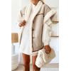 imageCicy Bell Womens Suede Sherpa Vest Faux Fur Shearling Jacket Oversized Cap Sleeve Button Down Winter CoatsBeige