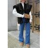 imageCicy Bell Womens Suede Sherpa Vest Faux Fur Shearling Jacket Oversized Cap Sleeve Button Down Winter CoatsBlack