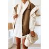 imageCicy Bell Womens Suede Sherpa Vest Faux Fur Shearling Jacket Oversized Cap Sleeve Button Down Winter CoatsBrown