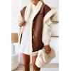 imageCicy Bell Womens Suede Sherpa Vest Faux Fur Shearling Jacket Oversized Cap Sleeve Button Down Winter CoatsCamel