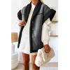 imageCicy Bell Womens Suede Sherpa Vest Faux Fur Shearling Jacket Oversized Cap Sleeve Button Down Winter CoatsGrey