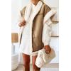 imageCicy Bell Womens Suede Sherpa Vest Faux Fur Shearling Jacket Oversized Cap Sleeve Button Down Winter CoatsKhaki