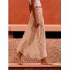 imageCicy Bell Womens Summer Lace Maxi Skirt Elastic Waist SeeThrough Asymmetric Hem Beach Cover Up Long SkirtBeige