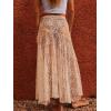 imageCicy Bell Womens Summer Lace Maxi Skirt Elastic Waist SeeThrough Asymmetric Hem Beach Cover Up Long SkirtBeige