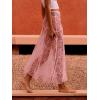 imageCicy Bell Womens Summer Lace Maxi Skirt Elastic Waist SeeThrough Asymmetric Hem Beach Cover Up Long SkirtLight Pink